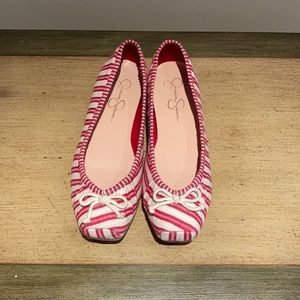 Jessica Simpson Red Stripe Ballet Flats